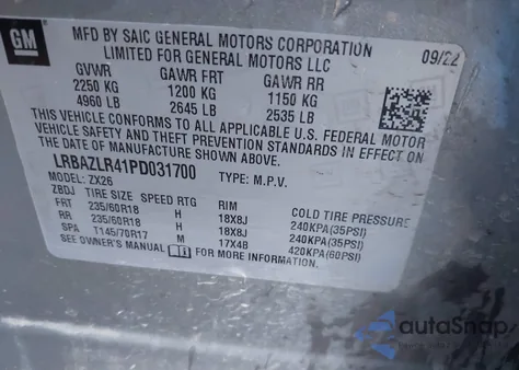 2023 Buick Envision Preferred Fwd from USA, damaged, VIN LRBAZLR41PD031700